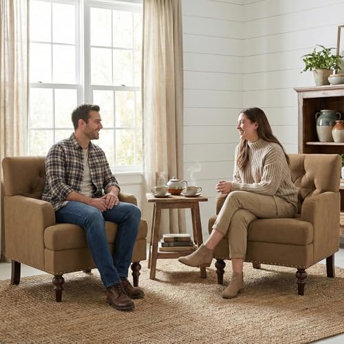 MALOL Modern Accent Chairs Set of 2 for Living Room, Comfy Bedroom Reading Ar...