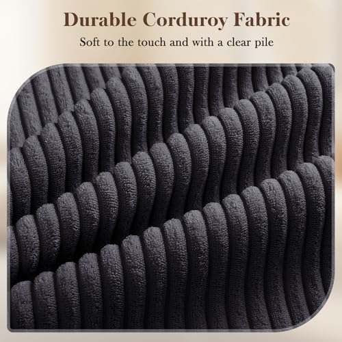 Vesgantti 38.5" Accent Chair Black, Comfy Corduroy Single Sofa Seat with...