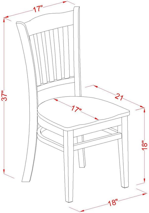 East West Furniture ANGR3-LWH-W 3 Piece Kitchen Table & Chairs Set Contai...