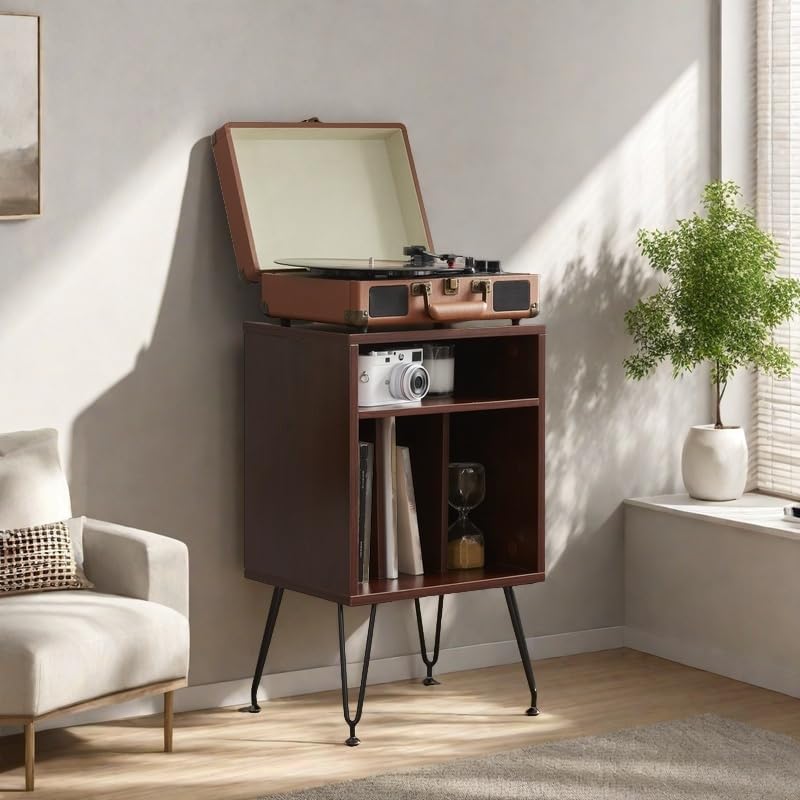 FONTOI Record Player Stand with Storage Space, Turntable Stand Record Player ...