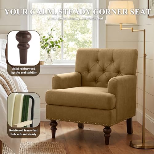 MALOL Modern Accent Chairs Set of 2 for Living Room, Comfy Bedroom Reading Ar...