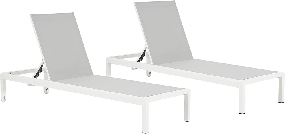 Christopher Knight Home Set of 2 Berton Outdoor Mesh Seat Chaise Lounge Chair...
