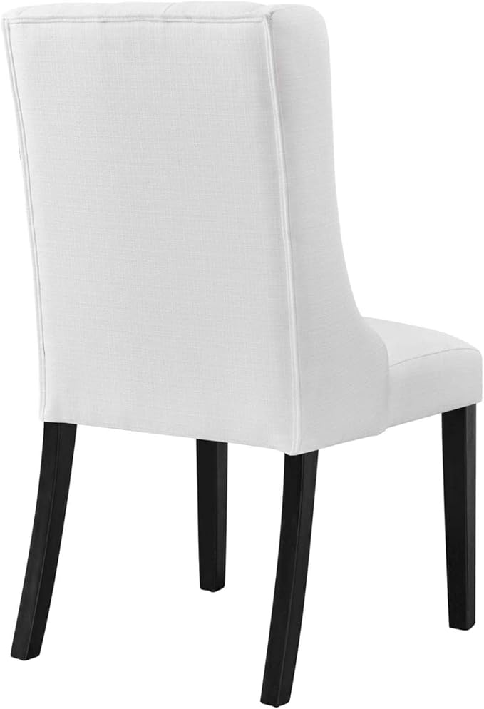 Modway Baronet Button-Tufted Fabric Parsons Dining Chair in White