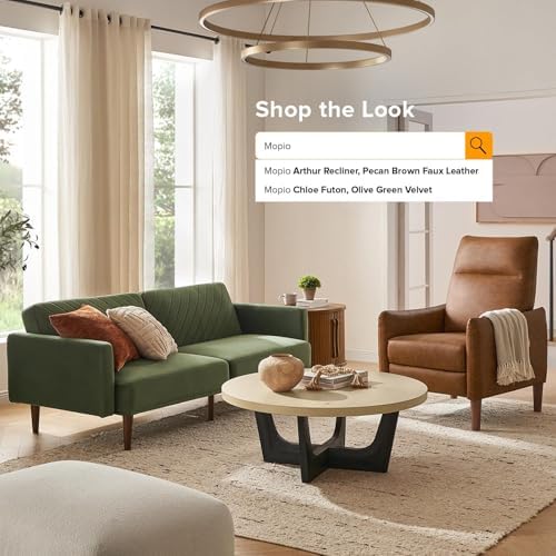 mopio Arthur Recliner, Reading Chair (Pecan Brown Faux Leather)