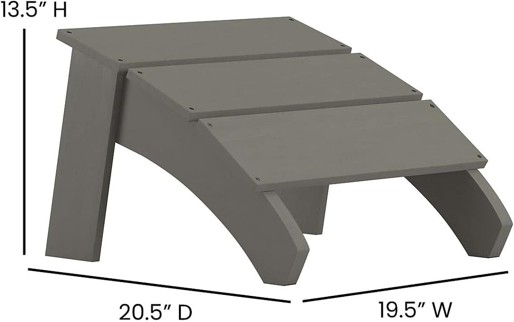 Flash Furniture Sawyer Indoor/Outdoor Commercial Grade Adirondack Ottoman - G...