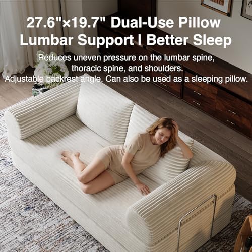 Novilla 75" Convertible Futon Sofa Bed, Boneless Couch with Smarts Coil®...