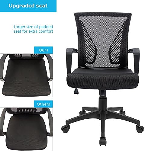 Furmax Office Chair Ergonomic Computer Desk Mesh Chair Mid Back Swivel Lumbar...