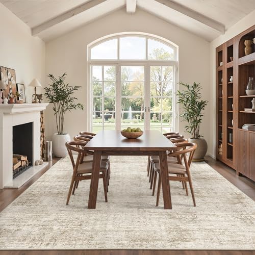 Cochyean 8x10 Area Rugs Abstract Large Area Rug Living Room Rug,Light Brown