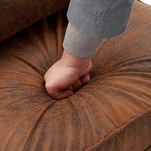 Bonnlo Microfiber Rustic Mid Century Modern Accent Chair, Soild Wood Padding ...
