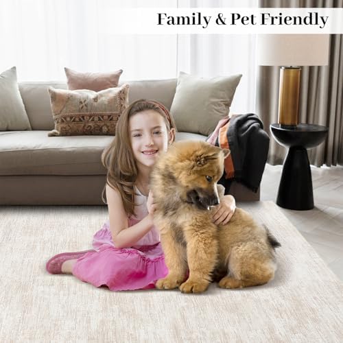 RUGSREAL Living Room Area Rug 9x12 Machine Washable Rug Non-Slip Stain Resist...
