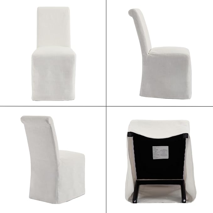 chairus Slipcovered Parsons Dining Chairs Set of 2, Upholstered Dining Room C...