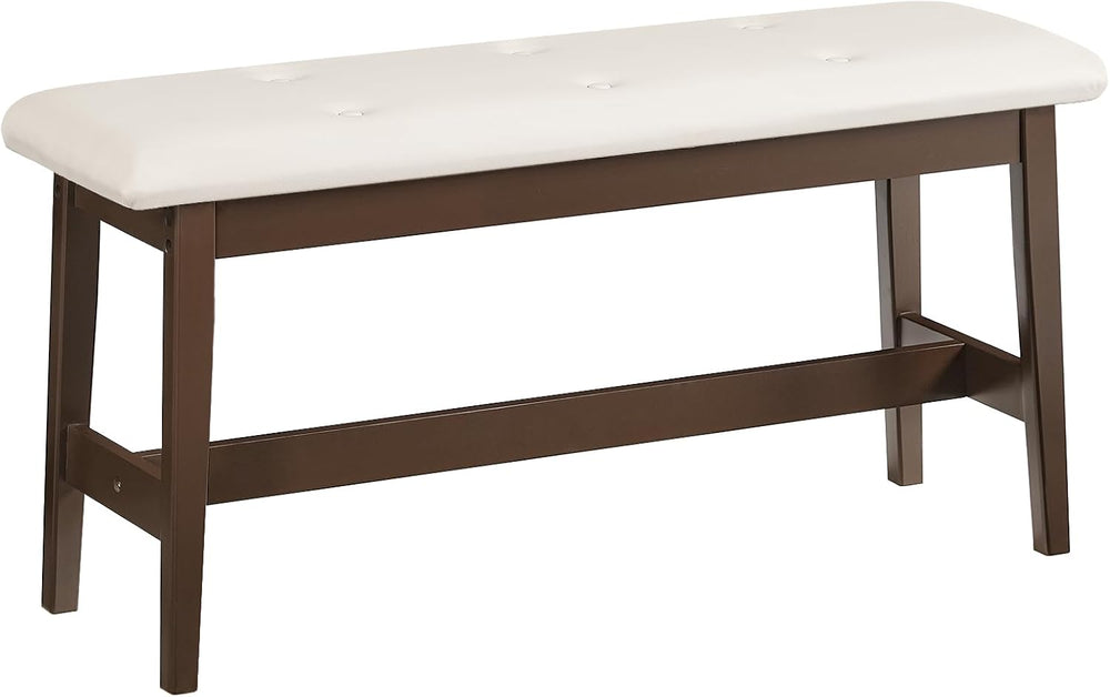 HOOBRO Dining Bench, Bamboo Dining Room Bench with PU Leather Upholstered Sea...
