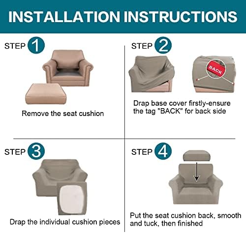Turquoize 2 Piece Chair Covers Chair Slipcovers for Living Room Armchair Couc...