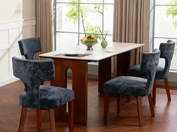 Soft Padded Dining Chairs Set of 4, Modern Farmhouse Upholstered Chairs with ...