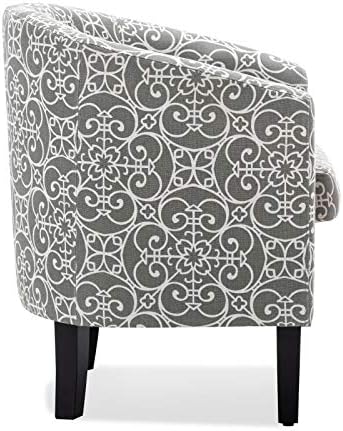 BELLEZE Accent Barrel Chair, Linen Round Chair Club Tub Sofa Corner Chair wit...