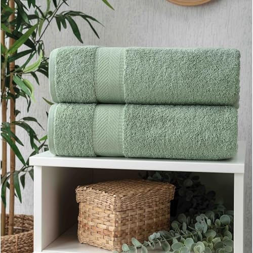 Personalized Towel Set, Custom Bath Towels with Name, Turkish Cotton Green | ...