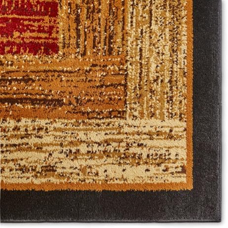 Home Dynamix Vega Modern Area Rug, Geometric Black/Brown/Red 5'2"X7&...
