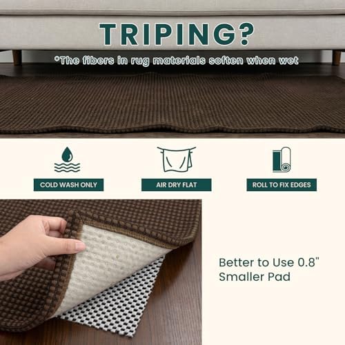 KOZYFLY Rugs for Entryway 3x5 ft Washable Area Rug Non Slip Rubber Backed Ent...