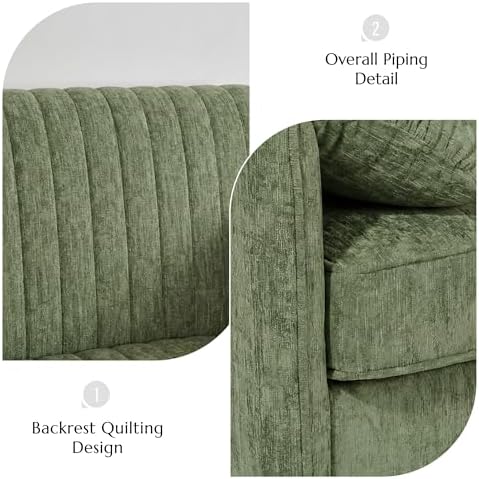Modern Oversized Accent Reading Chair for Living Room, 43", Chenille, Green