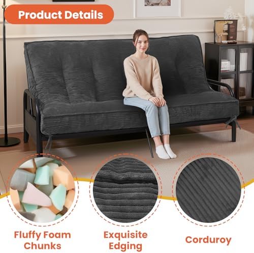 8" Futon Mattress Queen Size, Futons Sofa Bed Sleeper Couch Bed, Roll Up...