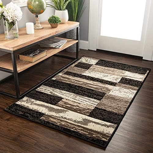 SUPERIOR Rockwood Modern Geometric Indoor Area Rug, 2'x3', A Chocolate