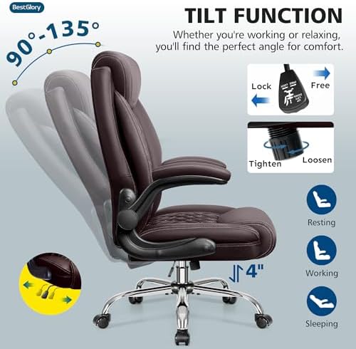 Office Chair, Ergonomic High Back Home Office Desk Chair, Big and Tall Breath...
