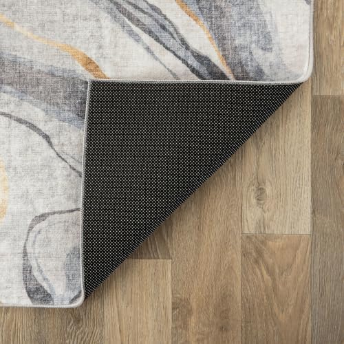 Rugshop Contemporary Marble Design Washable Non Slip Area Rug 5' x 7'...