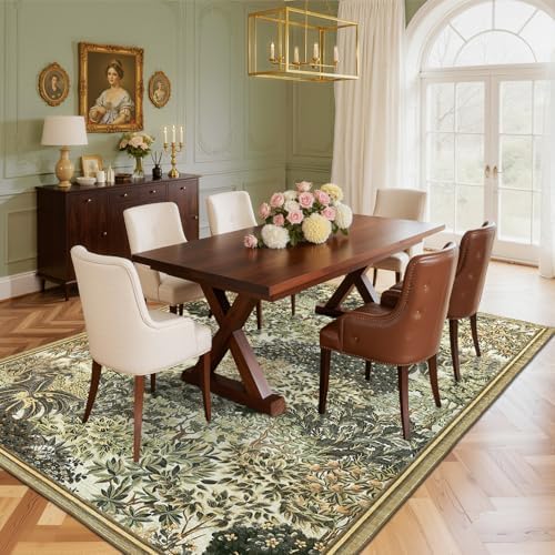 GarveeHome Forest Rug 5x7 Washable Area Rugs for Living Room, Brown Green