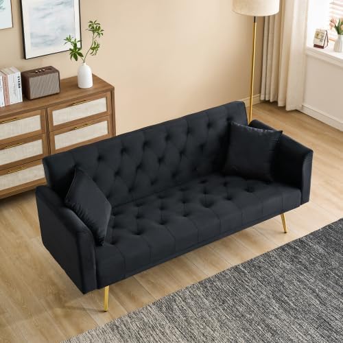 Majnesvon 71" Convertible Folding Sleeper Sofa Couch,Modern Velvet Loves...