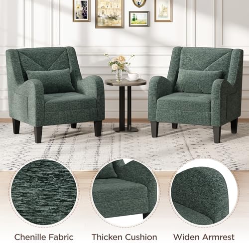 Maupvit Chenille Accent Chair for Living Room Bedroom Chair Comfy Reading Cha...