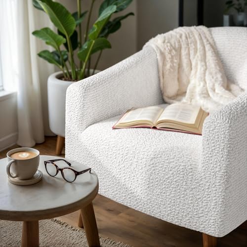 PAULATO BY GA.I.CO. Stretch Barrel Armchair Slipcover 1-Piece – Bi-Elastic Cl...