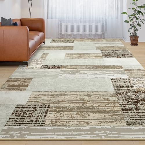 Large Area Rugs, Modern Geometric Patchwork Floor Decor Rockwood Collection