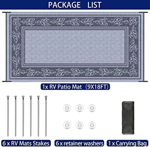 EEZ RV Products 9x18VG Heavy Duty Reversible/Durable Outdoor Patio/RVing Mats...
