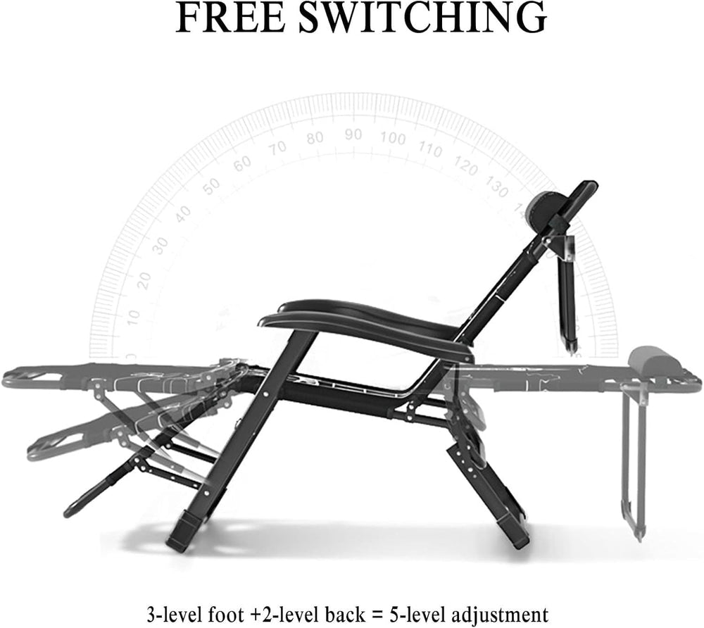 Padded Lounge Chair Wider Armrest Adjustable Portable Recliner with Head Supp...