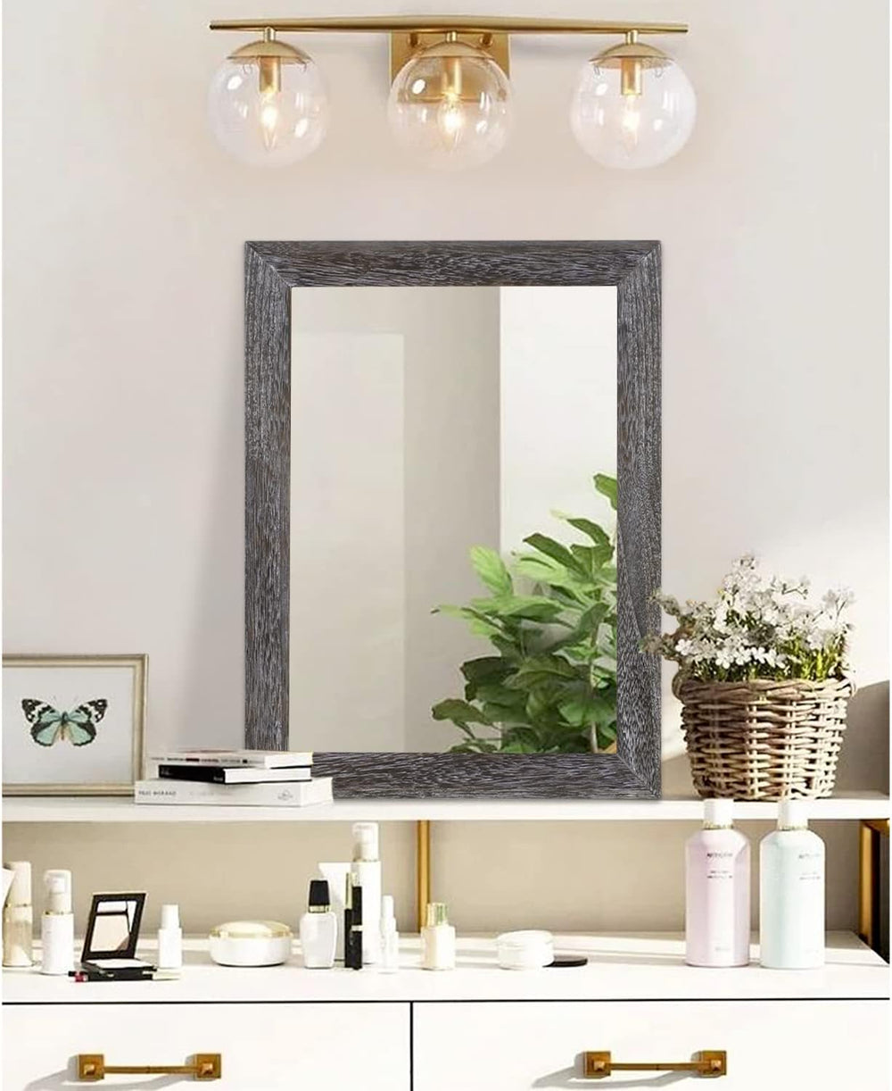 AAZZKANG Wall Mirror with Rectangle Wood Frame Large 20"x16" Rustic...
