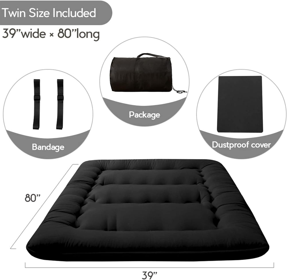 MAXYOYO Japanese Floor Mattress 4" Thick Twin Size Foldable Futon Mattress