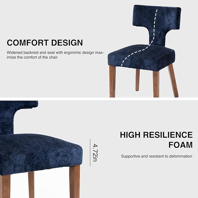 Soft Padded Dining Chairs Set of 4, Modern Farmhouse Upholstered Chairs with ...