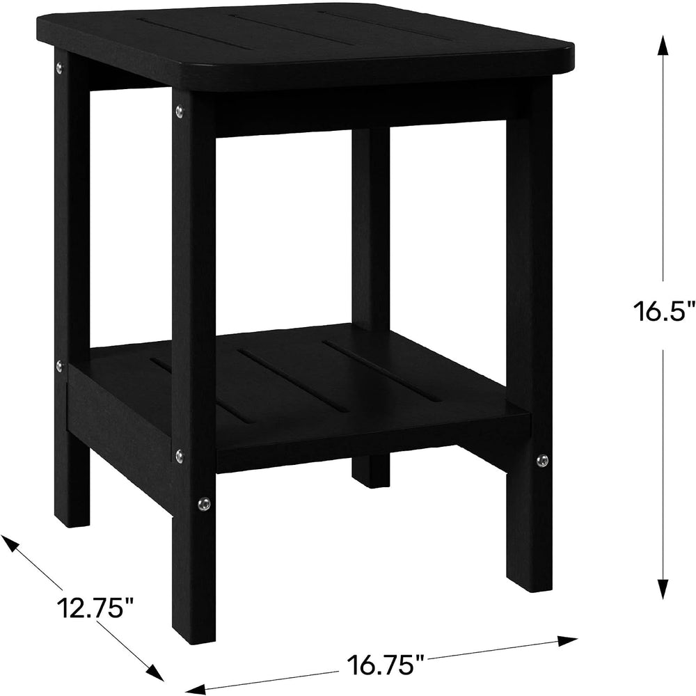 WestinTrends Aruba 2-Tier Outdoor HDPE Modern Adirondack Square Patio Side Ta...