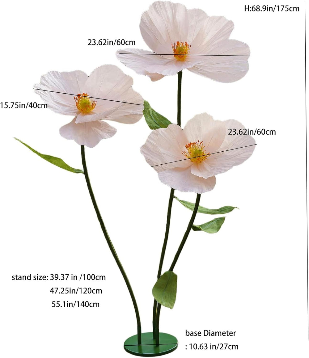 Giant Artificial Flowers for Decoration with Stand,Large Floor Standing Paper...