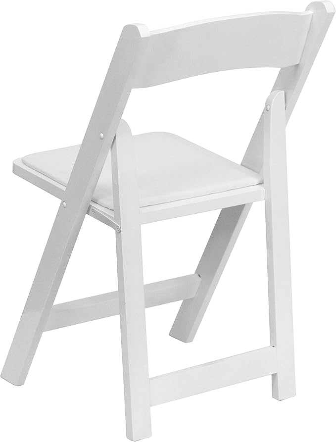 Flash Furniture 2 Pack HERCULES Series White Wood Folding Chair with Vinyl Pa...