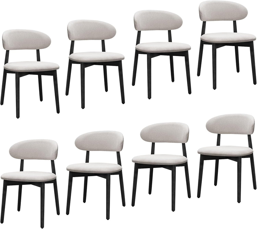 Farmhouse Dining Chairs Set of 8,Mid Century Modern Fabric Upholstered Kitche...