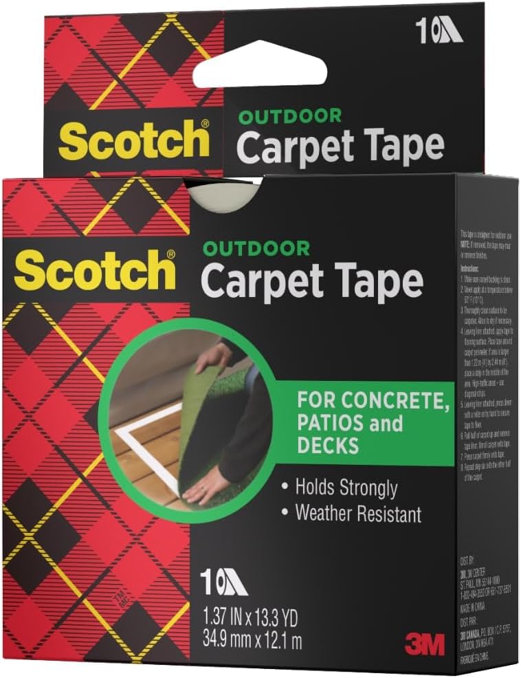 3M Scotch Double-Sided Carpet Tape 1.3 in x 40 ft – Heavy Duty Indoor/Outdoor...