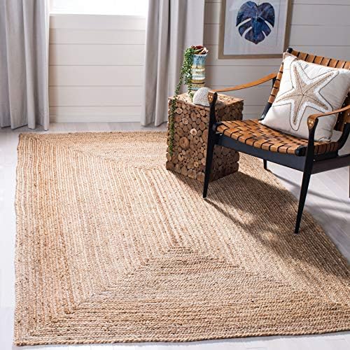 SAFAVIEH Area Rug 6x9 - Cape Cod Collection - Natural Brown, Handmade Braided...