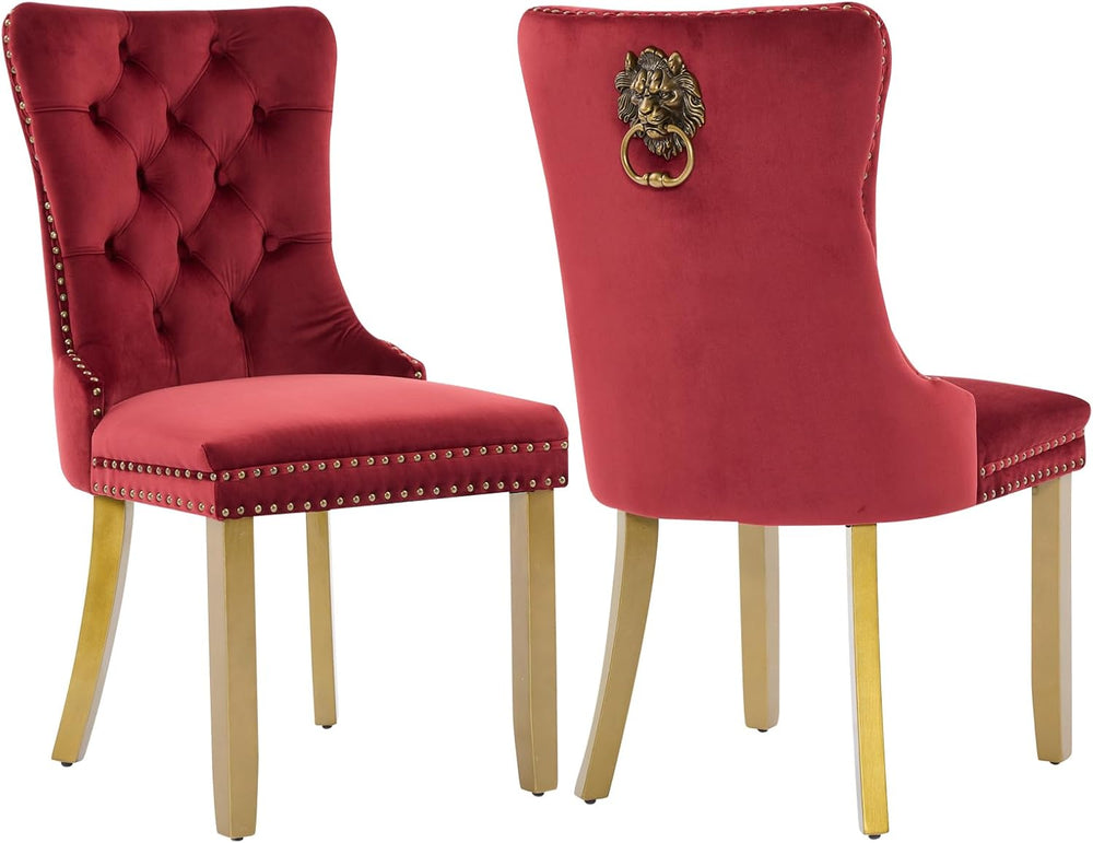 Velvet Dining Chairs Set of 2, Modern Tufted Dining Room Chair, Upholstered D...