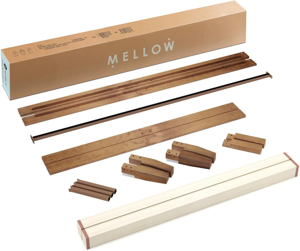 Mellow Naturalista Classic - 12 Inch Solid Wood Platform Bed with Wooden Slat...
