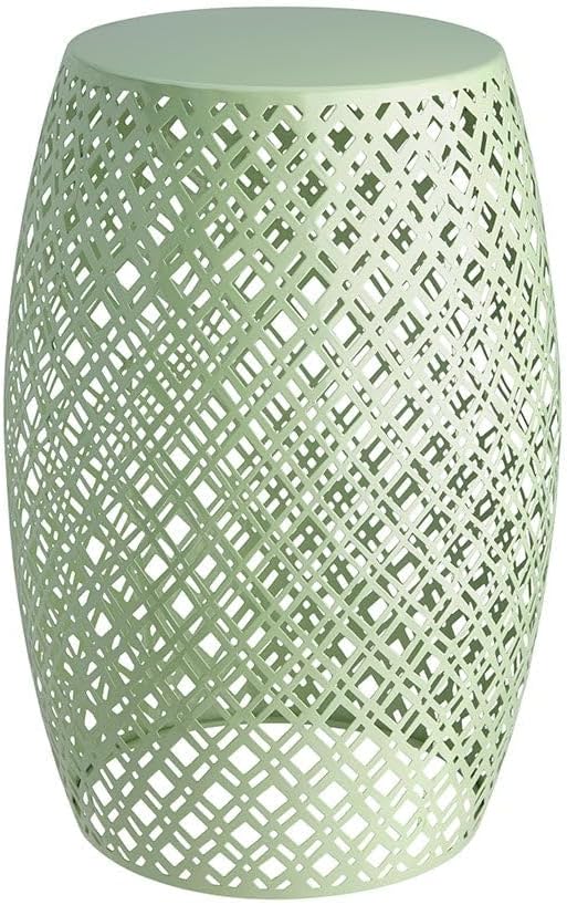 The Lakeside Collection Metal Barrel Stool - Green, 2139398