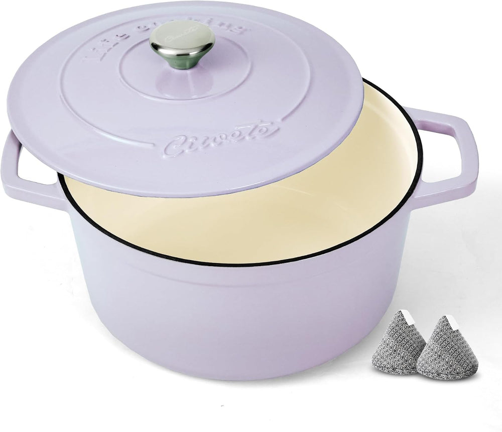 Ciwete Enameled Cast Iron Dutch Oven – 4.4 Quart Pot