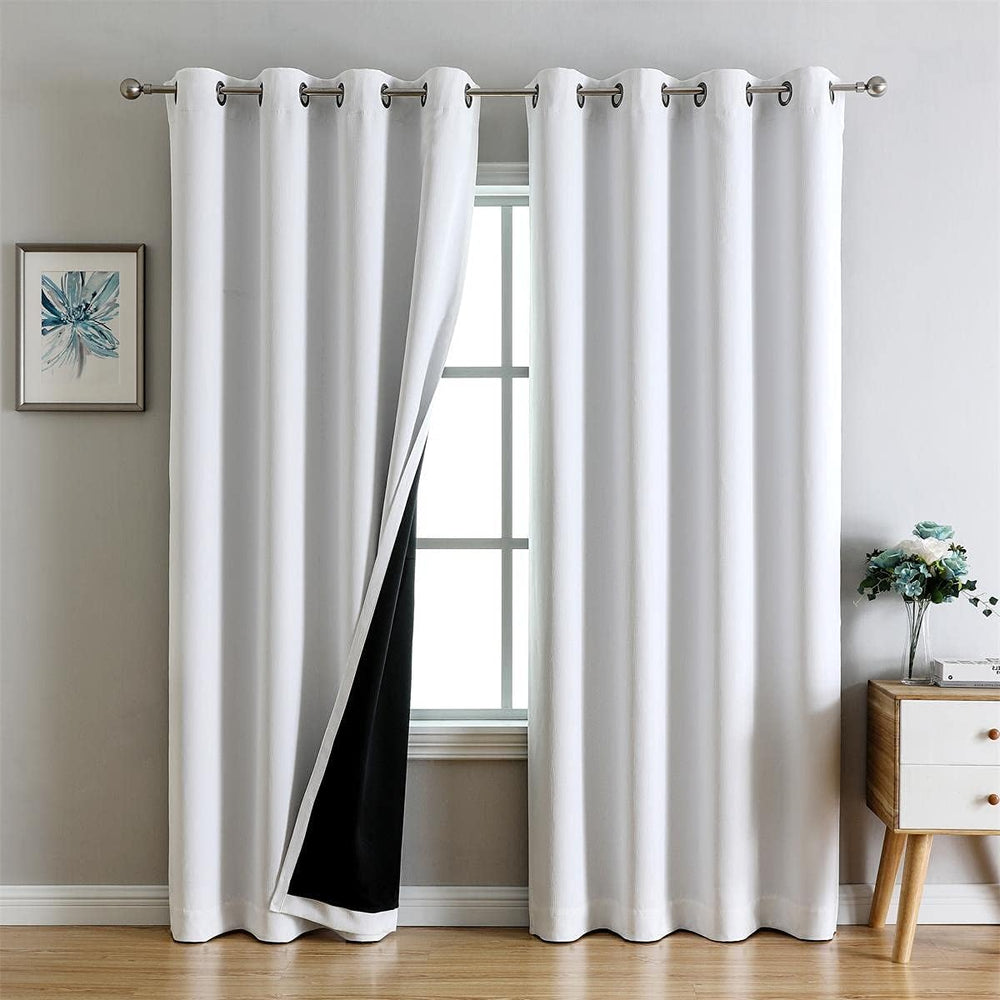 G2000 100% Blackout Curtains for Bedroom Living Room 84 Inches Long White Roo...