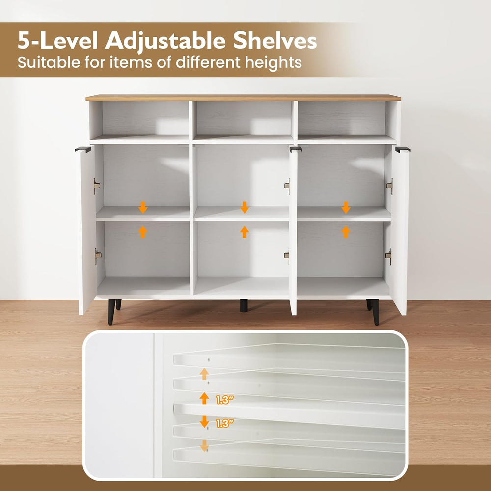 Giantex Sideboard Cabinet - 47” Buffet Cabinet with Storage Compartments, Cou...