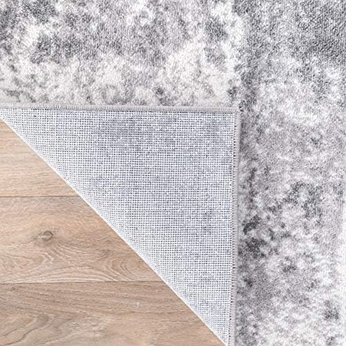 Rugshop Distressed Modern Bohemian Abstract Area Rug Gray 7'10" x 10...